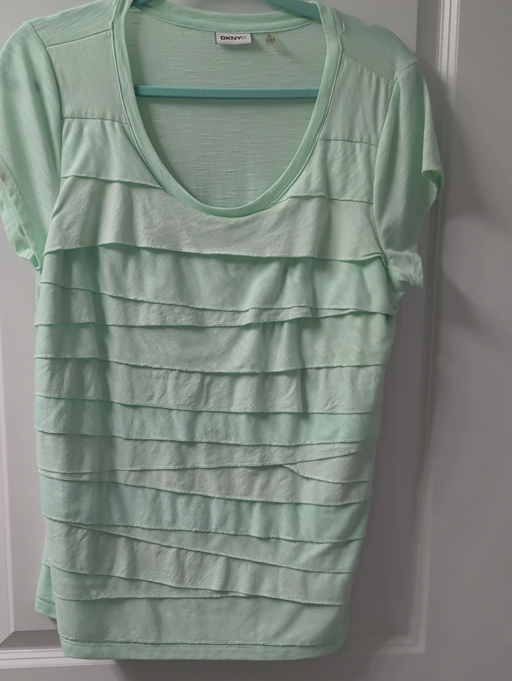 DKNY Mint Layered Ruffle Short-Sleeve Tee